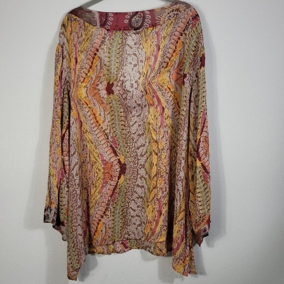 Vintage Women Sheer Floral Tunic Top Size 2X Boho Fairy Kimono VNeck Ethereal - Picture 10 of 12